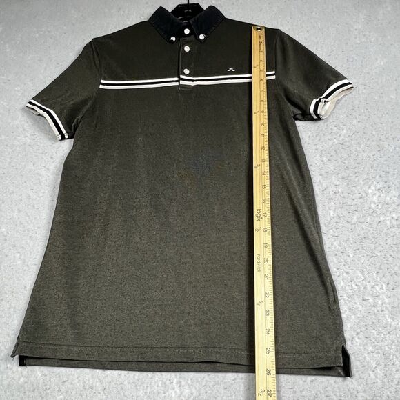 J Lindeberg Polo Golf Shirt Mens Size Small Gray Short Sleeve Collared Logo - Picture 8 of 12